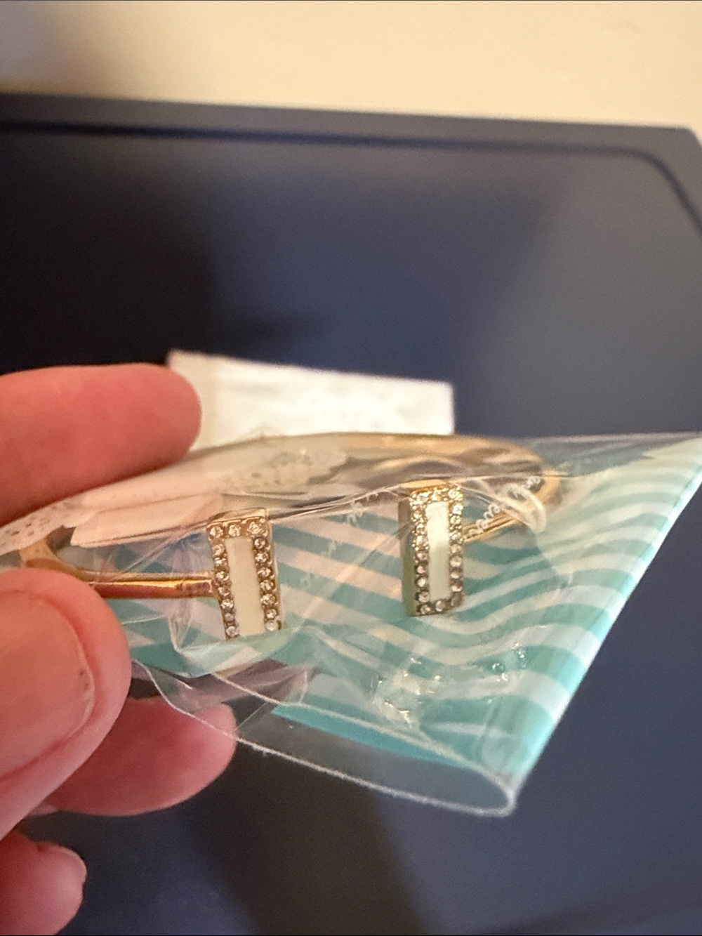 kate spade Gold Crystal-Embellished Bangle - Picture 1 of 6